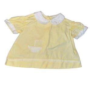 Vintage Yellow Baby girl dress | size 0-3 months